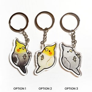 Dangling Cockatiel Keychain