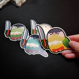 Stabby Green Cheek Conure Sticker