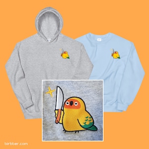 Stabby Sun Conure Embroidered Sweatshirt / Hoodie