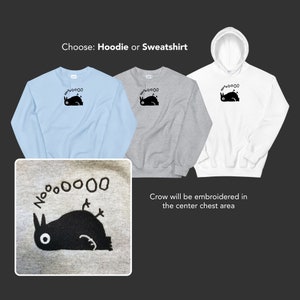 Crow NoOoOO Embroidered Sweatshirt / Hoodie