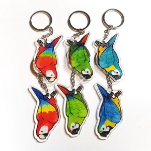 Dangling Macaw Keychain