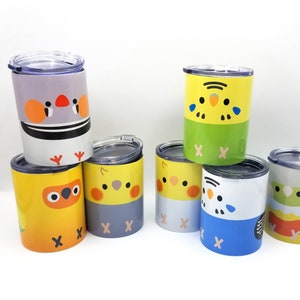 Chunky Bird Insulated Steel Tumbler (10oz) with open drinking lid