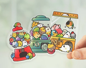 Birb Toy Machine Clear Stickers