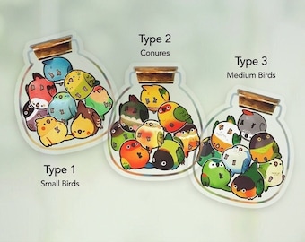 Bottle of Birds Clear Sticker