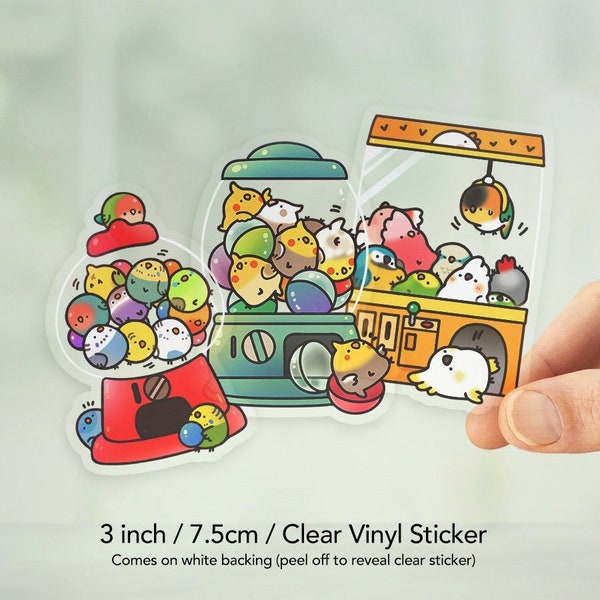 Birb Toy Machine Clear Stickers