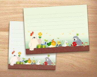 Gardening Birds Sticky Notes (2 sizes / 25 sheet pad)