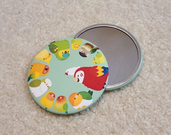 Fruity Birds Mini Pocket Mirror