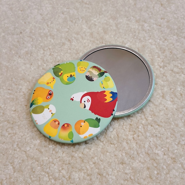 Fruity Birds Mini Pocket Mirror