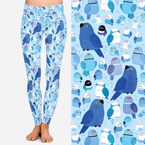 Blue Birds Leggings (note: they are more cyan like the cover image than the sample photos)