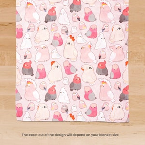 Pink Birds Throw Blanket
