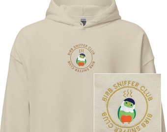 Green Cheek Conure Birb Sniffer Club Hoodie (sand)