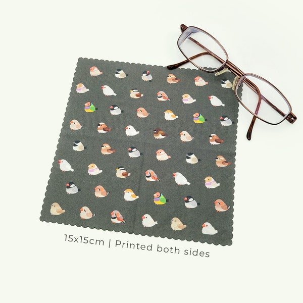 Finches & Sparrows Lens Cloth | double-sided | microfiber cleaning cloth for glasses/screens