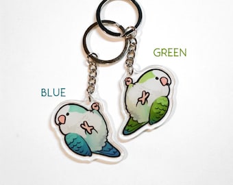 Dangling Quaker Parrot Keychain
