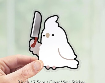 Stabby Goffin's Cockatoo Clear Sticker