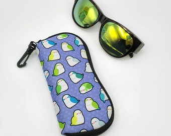 Quaker Parrots Glasses Pouch / Zip Case for Sunglasses, Reading Glasses