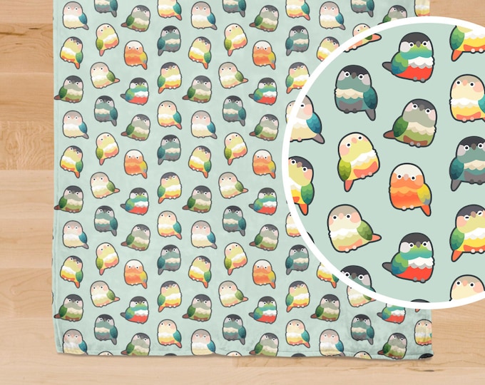 Dangling Green Cheek Conure Keychain Etsy