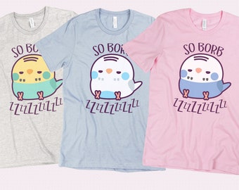 So Borb Zzzz | Sleepy Budgie Soft T-Shirt (Your choice of tee color + budgie color)
