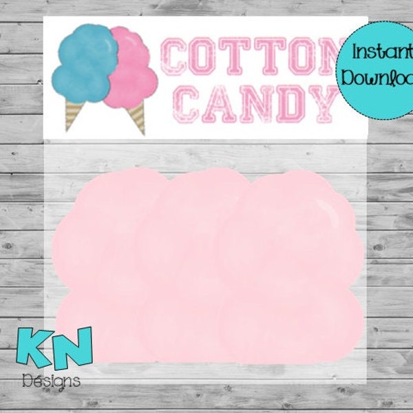 INSTANT DOWNLOAD - Cotton Candy Treat Topper