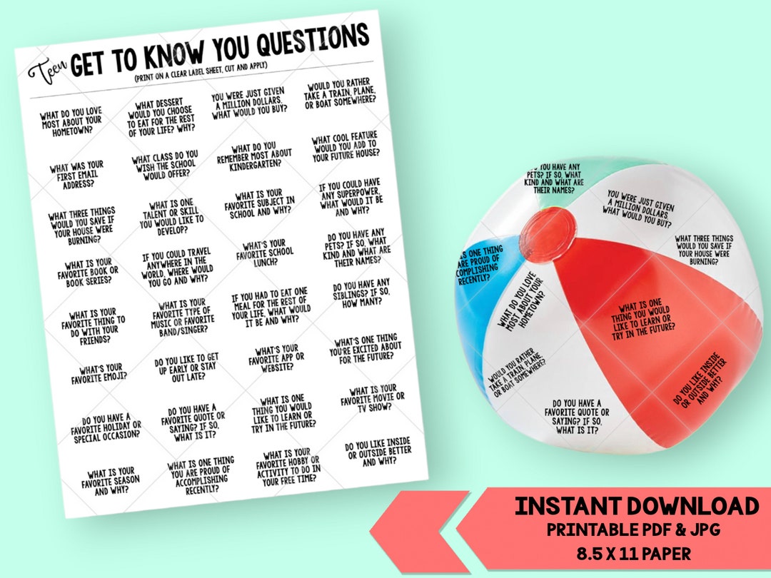 Teen Beach Ball Get to Know You Ice Breaker Game Youth Game Etsy