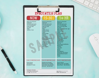 Editable Evacuation Plan | Family Emergency Printable (Digital Download)