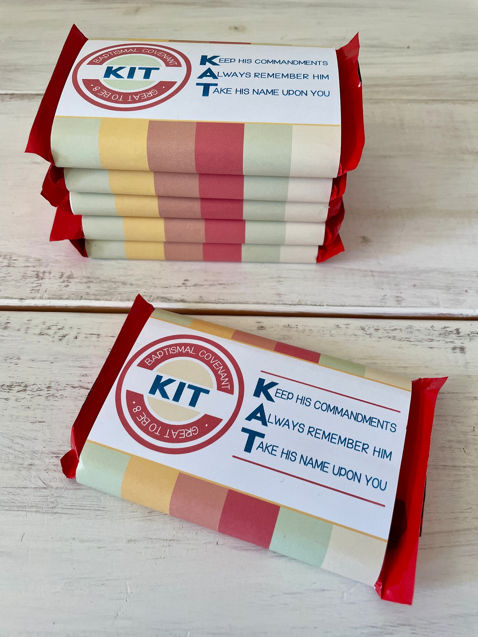 LDS Primary Baptism Kit Kat Candy Bar Wrappers with & Without Etsy