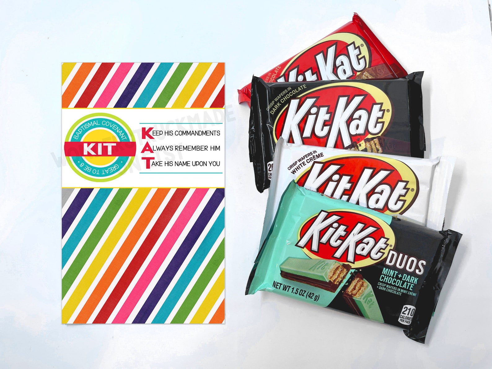 LDS Primary Baptism Kit Kat Candy Bar Wrappers with &amp; Without - Etsy UK