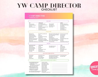 YW Camp Director Checklist | Girls Camp Printable Planner (Digital Download)
