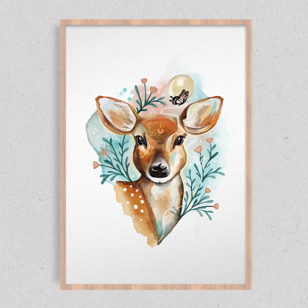 Remember Your Magic // FINE ART PRINT // Deer Art Print, Deer Wall Decor, Animal Print