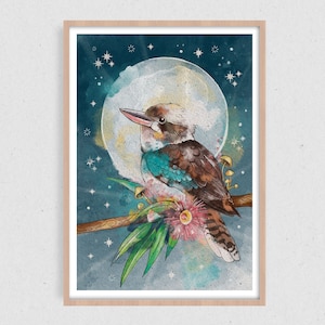 Kookaburra y Luna. IMPRESIÓN ARTÍSTICA