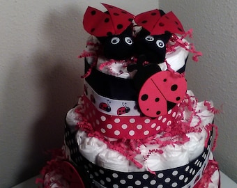 Lady Bug Diaper Cake