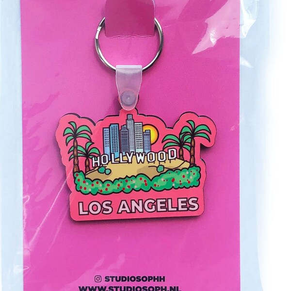 Los Angeles Keychain Etsy