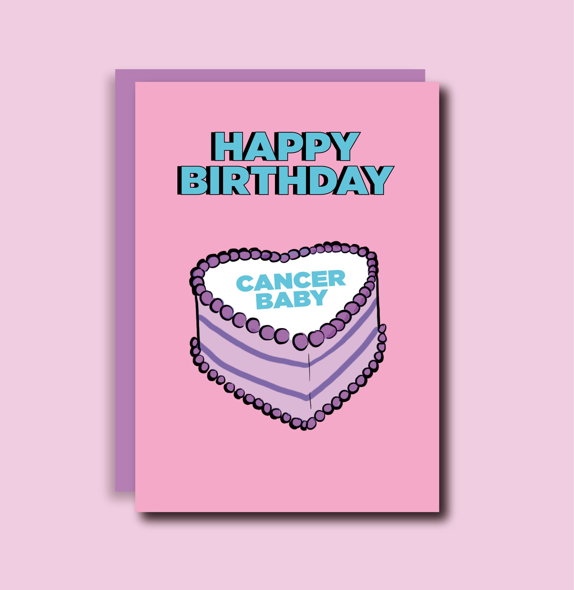Cancer Greeting Card Cancer Cake Astrology Zodiac Sign - Etsy