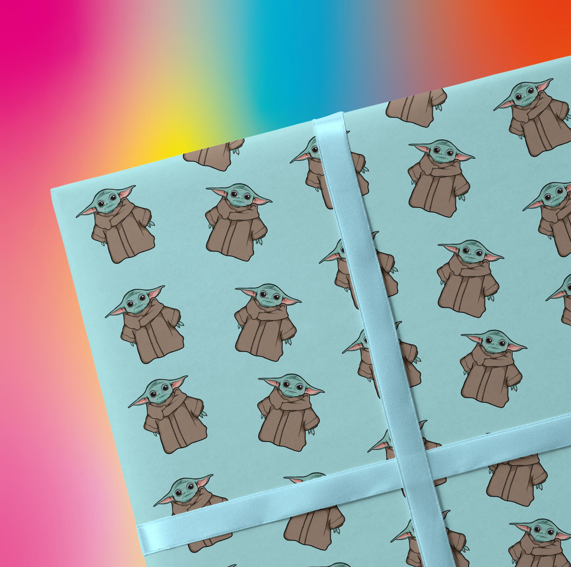 Baby Yoda Wrapping Paper Baby Yoda Giftwrap Yoda Wrapping Etsy