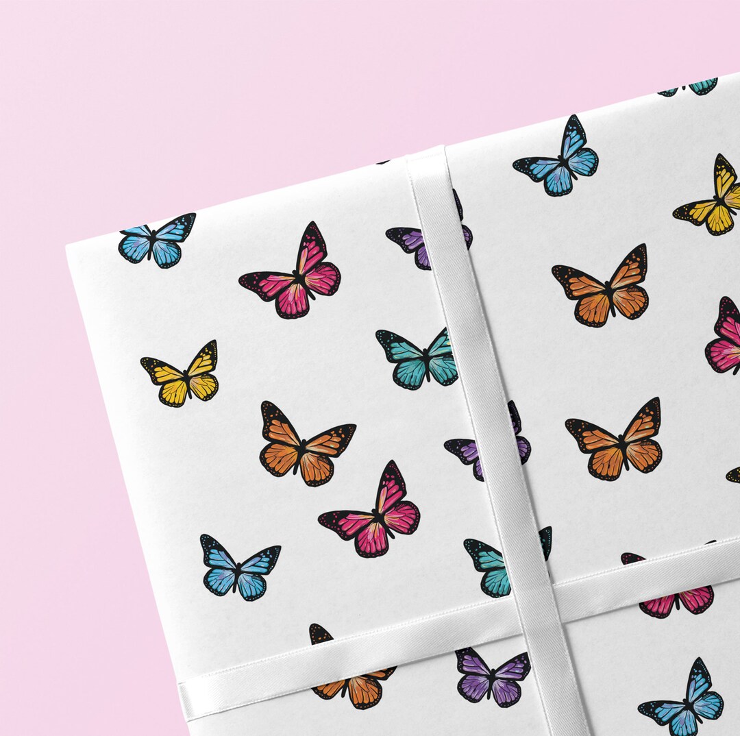 Butterfly Wrapping Paper, Butterfly Giftwrap, Butterfly, Birthday