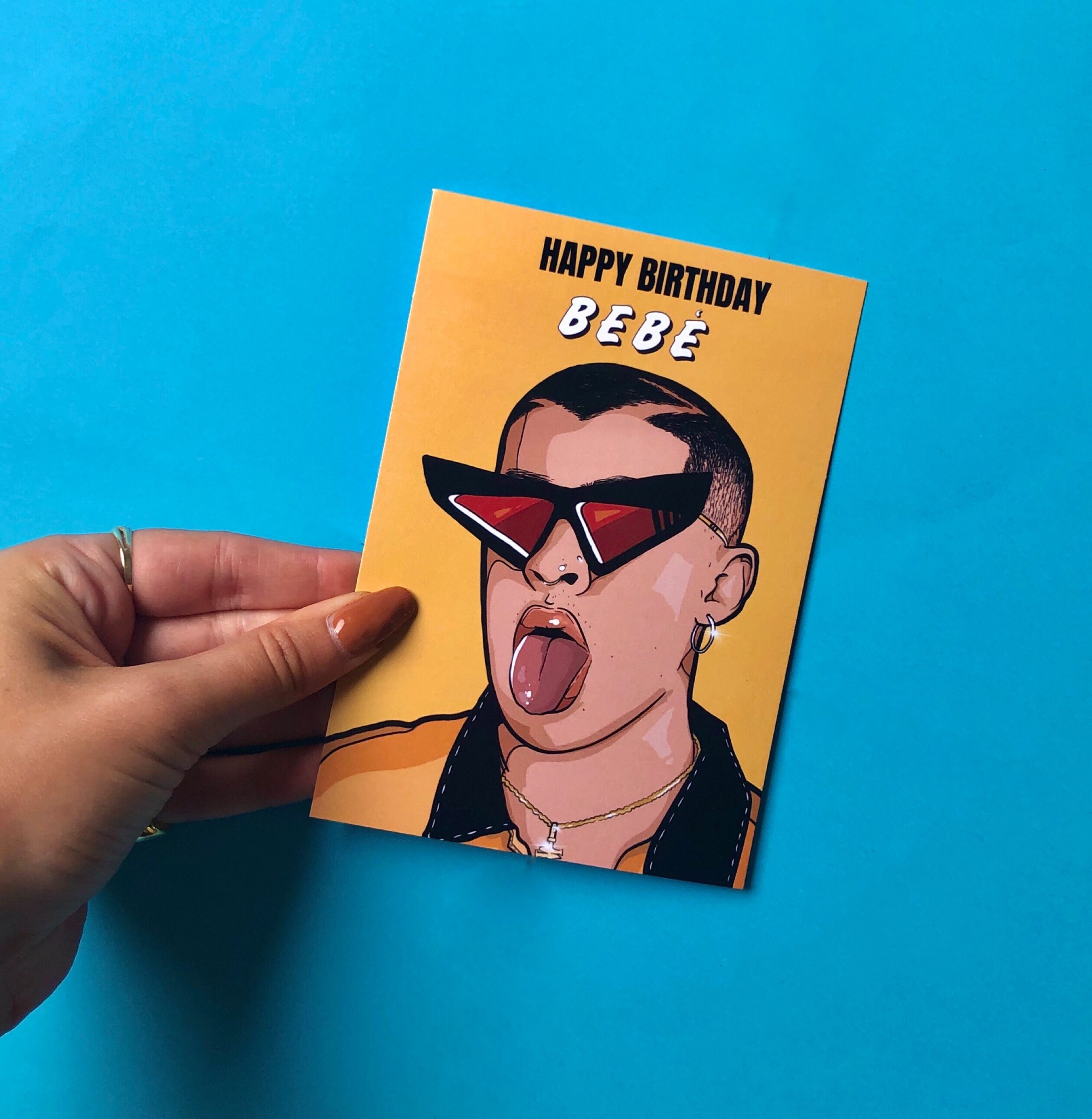Bad Bunny Card Bad Bunny Birthday Card Bad Bunny Happy | Etsy