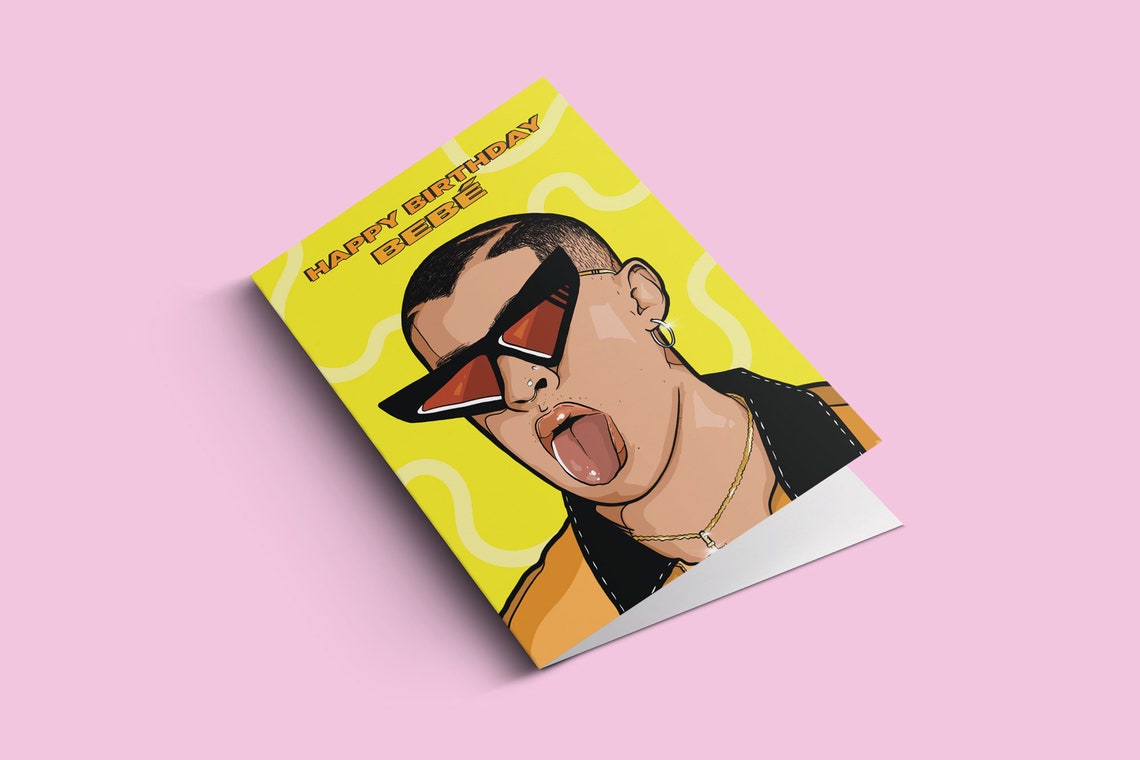 Bad Bunny Card Bad Bunny Birthday Card Bad Bunny Happy Etsy