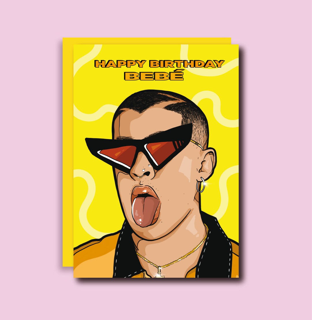 Bad Bunny Card, Bad Bunny Birthday Card, Bad Bunny Happy Birthday Card, Bad Bunny Birthday, Bad