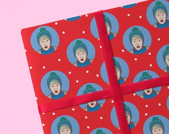 Home Alone Christmas Wrapping Paper, Home Alone Giftwrap, Home Alone Funny Card, Giftwrap, Wrapping Paper, Series, Christmas, Home Alone