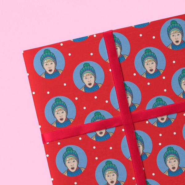 Papier d’emballage de Noël Home Alone, Home Alone Giftwrap, Home Alone Funny Card, Giftwrap, Papier d’emballage, Série, Noël, Home Alone