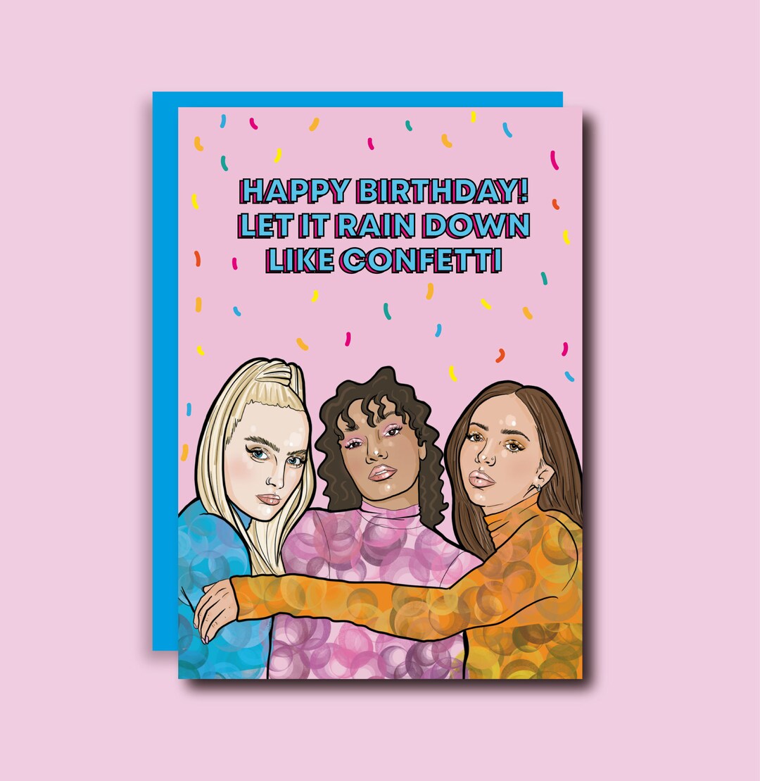 Little Mix Birthday Card Happy Birthday Confetti Little Etsy
