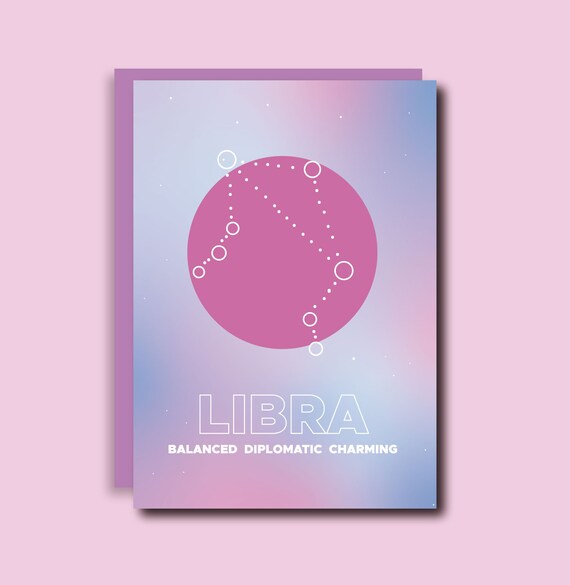 Buy Libra Greeting Card Astrology Zodiac Sign Libra Gift Friend