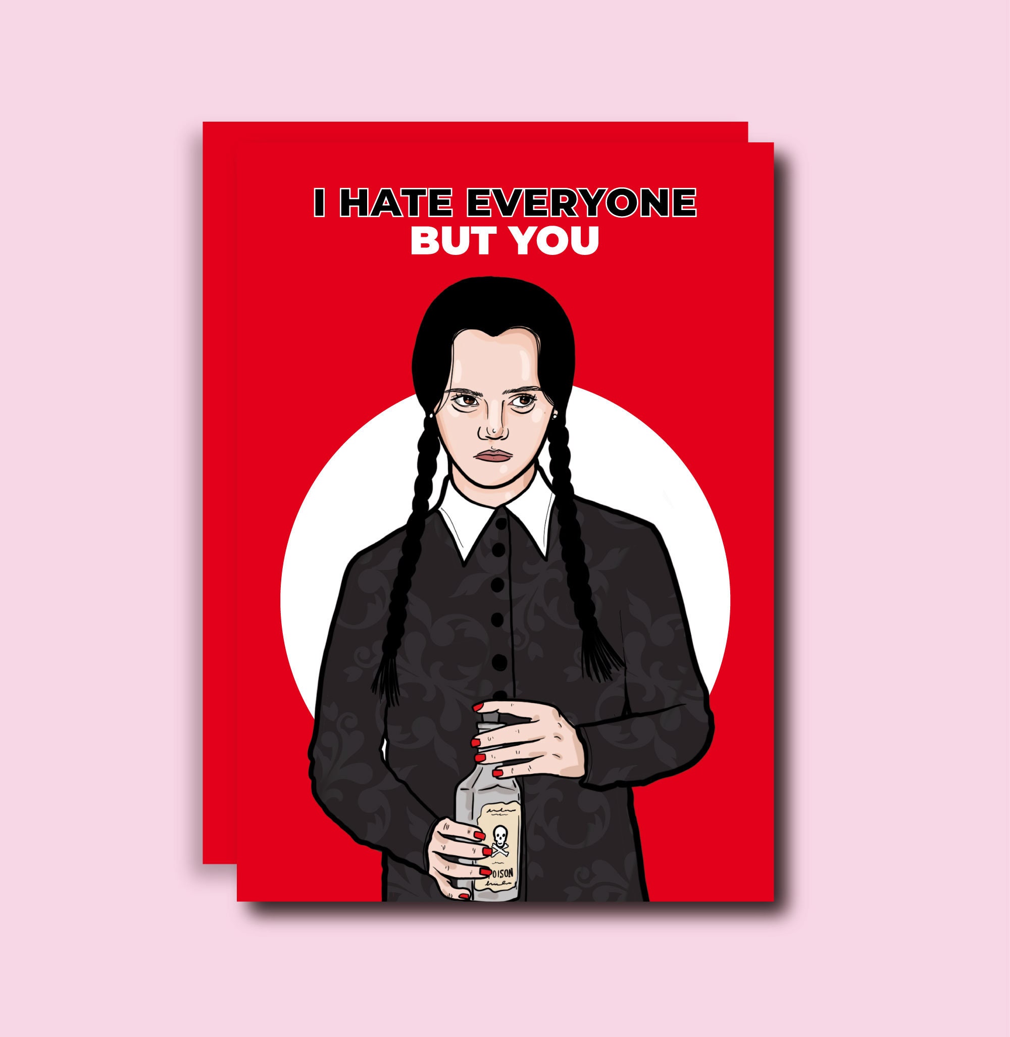 Wednesday Addams Christmas Card Funny 