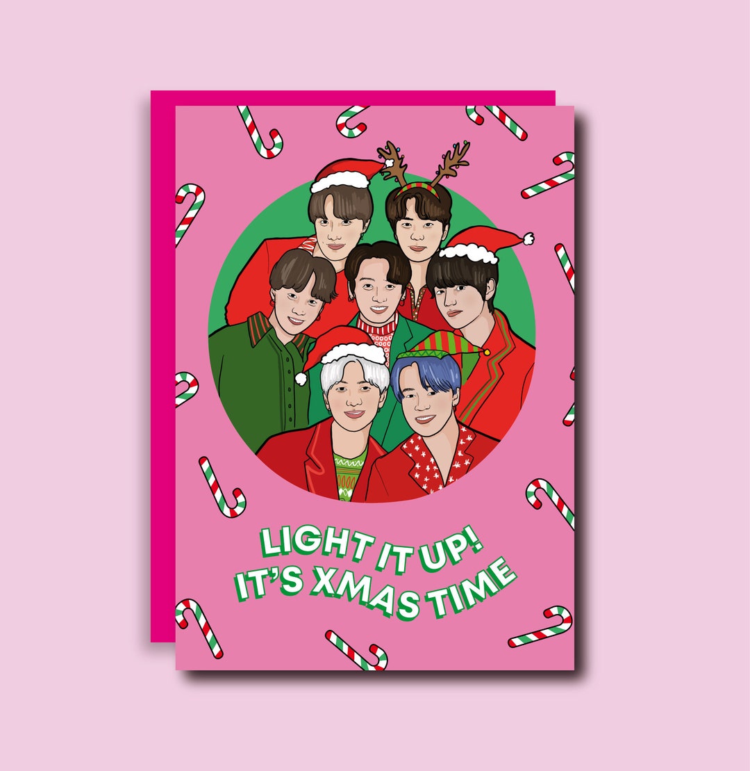 BTS Christmas Card, Bts Card, Bts Xmas Card , Bts, Kpop Cards
