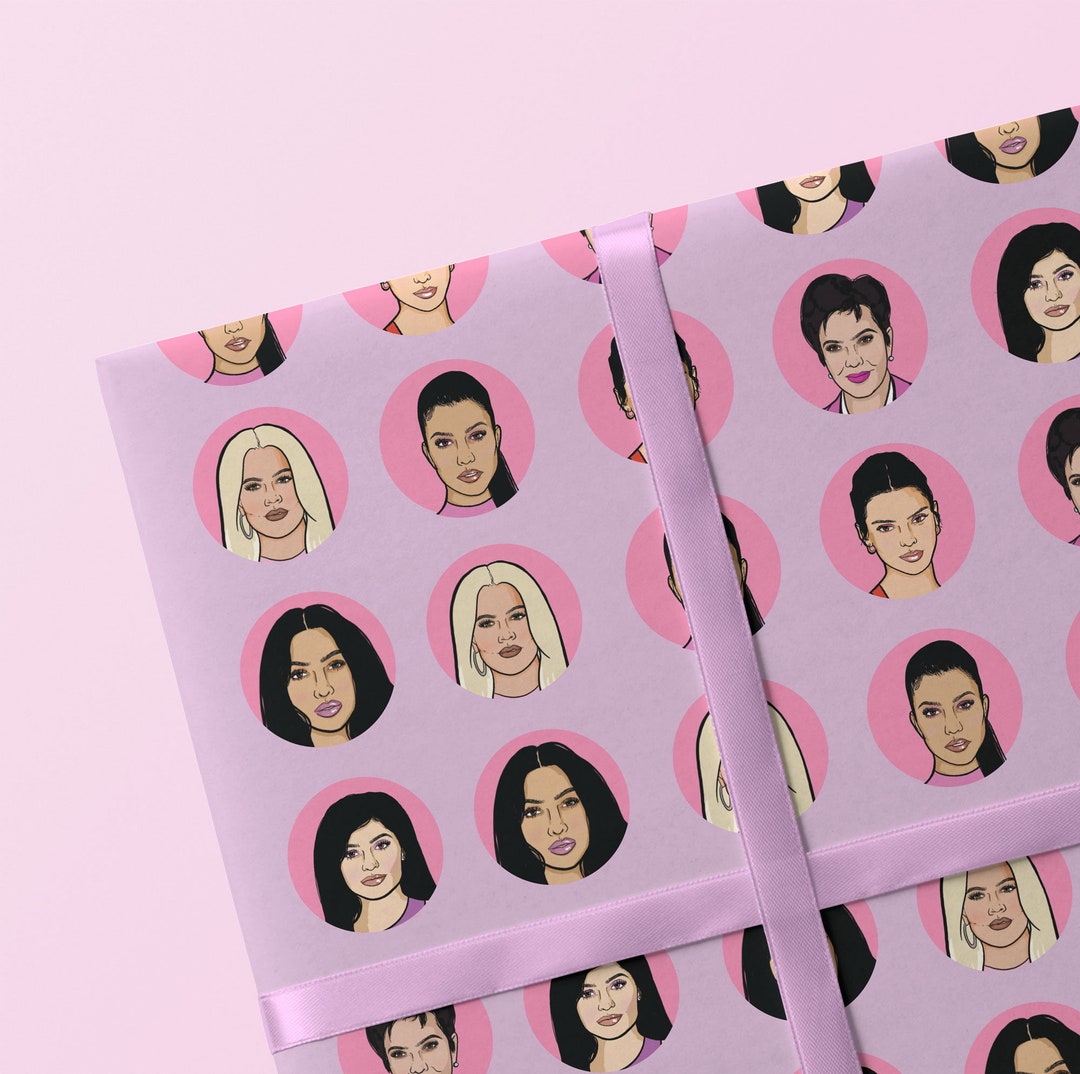 Kardashian Wrapping Paper Kardashian Birthday Kardashian Giftwrap Kim