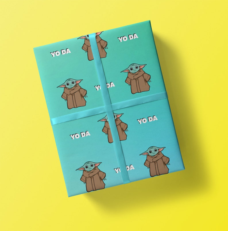 Baby Yoda Wrapping Paper Baby Yoda Giftwrap Yoda Wrapping Etsy