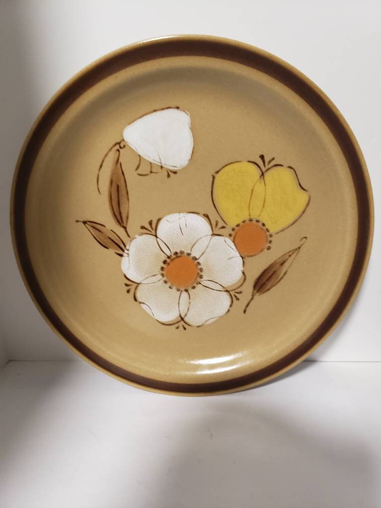 Hand Painted Stoneware Floral Plate Etsy New Zealand