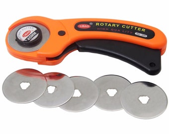 Rotary Cutter For Cutting Fabric, Leather, Vinyl, Papaer and Much More With % Pcs Blades