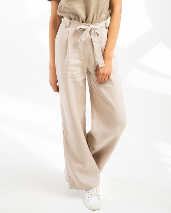 high waisted linen pants