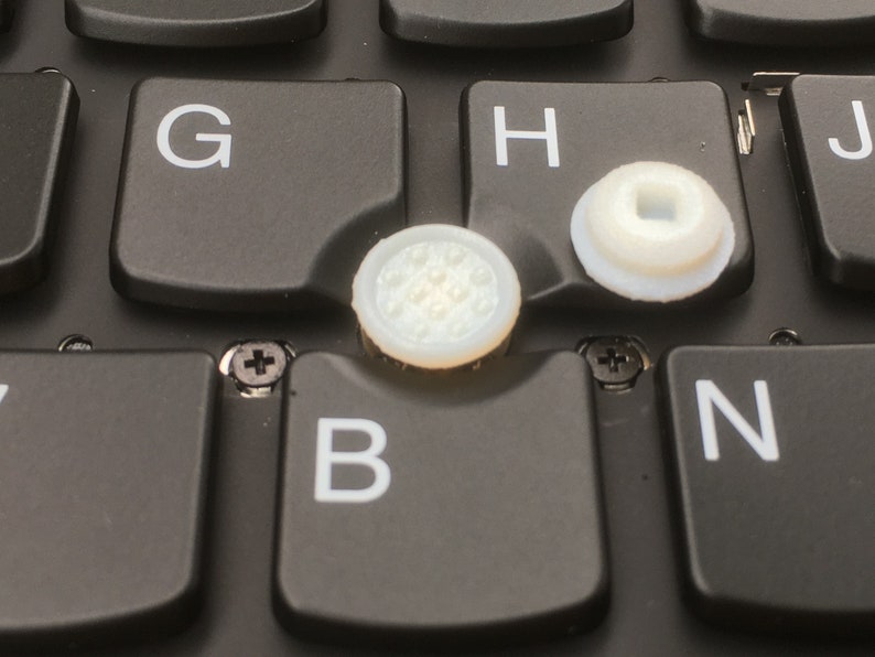 3mm high SoftRim type 3d-printed Caps for TrackPoint x 2pcs White