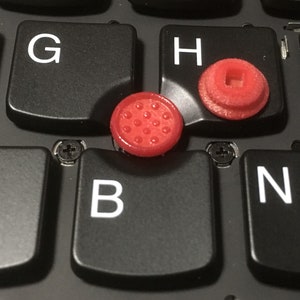 3mm high SoftRim type 3d-printed Caps for TrackPoint x 2pcs Red